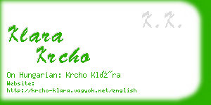 klara krcho business card